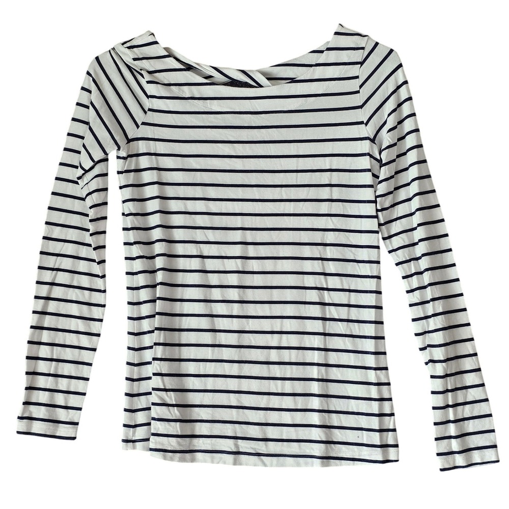 Lilly Pulitzer XS Striped Long Sleeve Top Boat‎ Neck Twist Back Casual